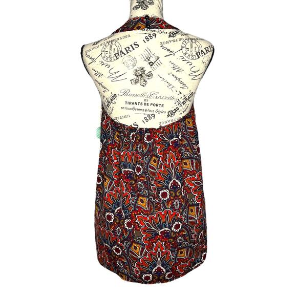 Pixley (S) Ivonne Halter Top - Stitch Fix Open Back Sleeveless Floral Blouse - Picture 4 of 12